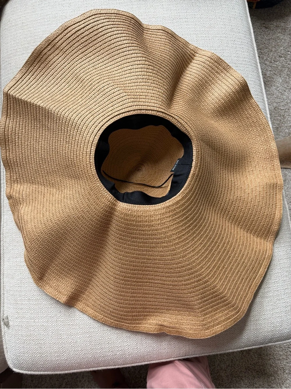 Packable Floppy Straw Sun Hat - Natural Beige